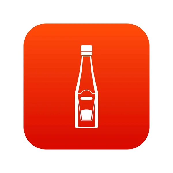 Botol ikon saus digital merah - Stok Vektor