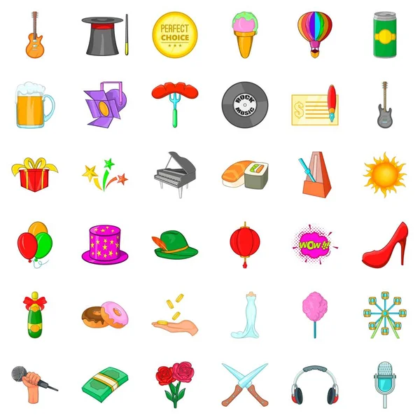 Icons set kutluyor, karikatür tarzı