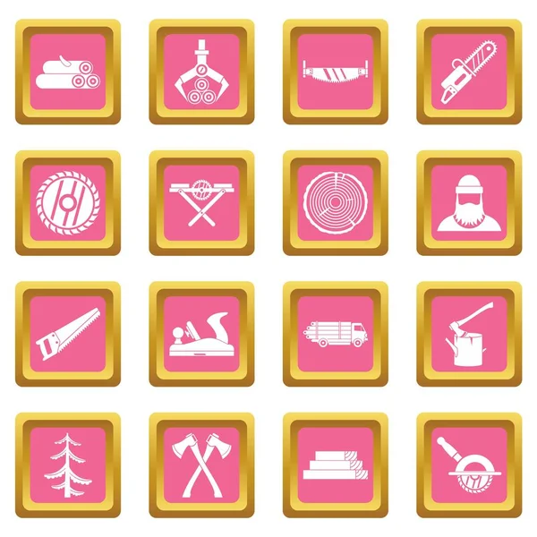 Ahşap sanayi simgeleri pembe