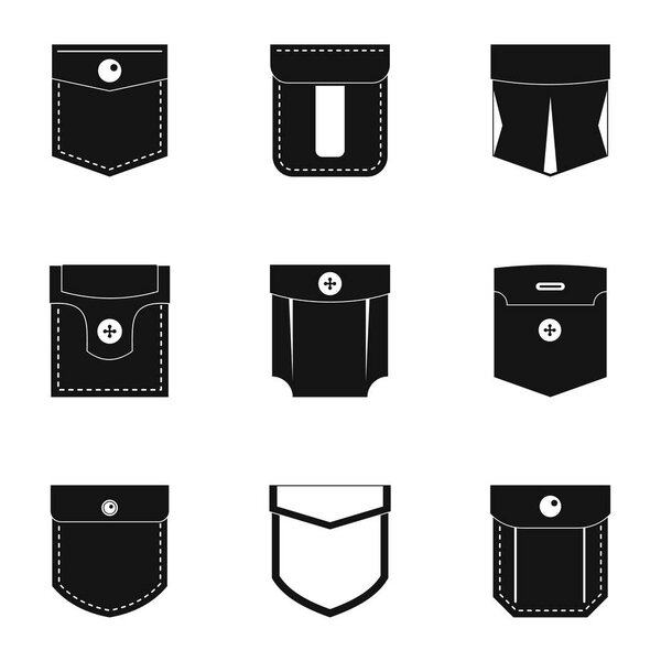 Карманный набор значков, простой стиль
