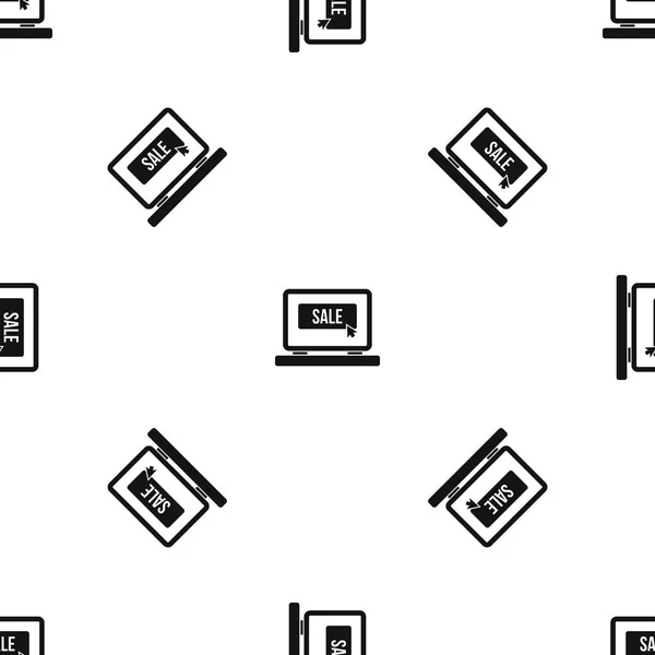 Venta de botones en el patrón del ordenador portátil sin costuras negro — Archivo Imágenes Vectoriales