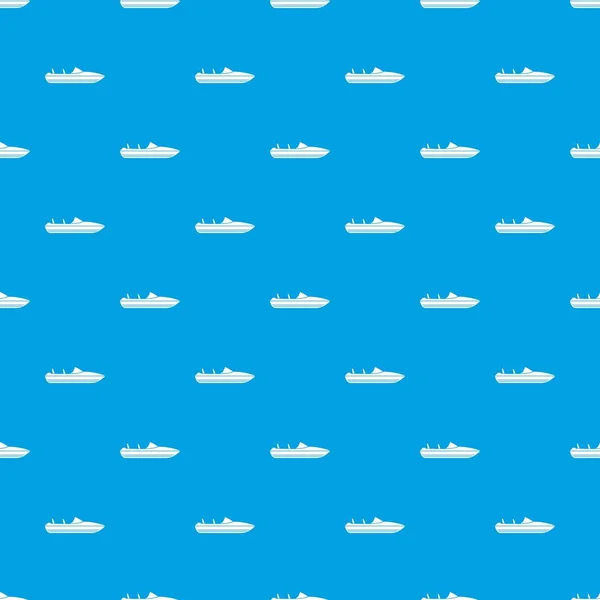 Little powerboat pattern seamless blue — Stock Vector