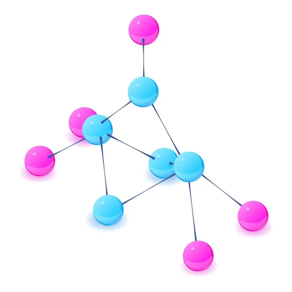 Icono de molécula, estilo isométrico 3d — Vector de stock
