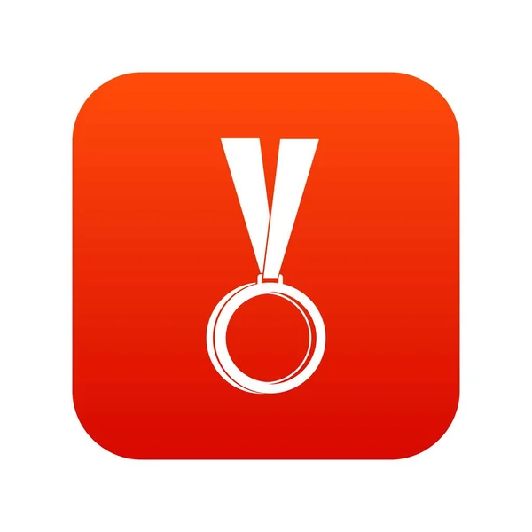 Medaglia icona digitale rosso — Vettoriale Stock