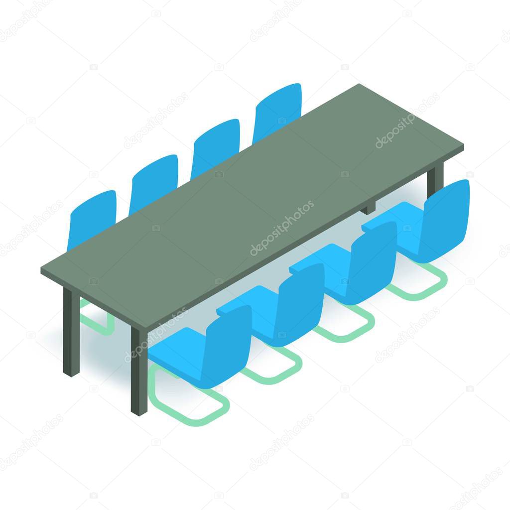 Meeting table icon isometric 3d style