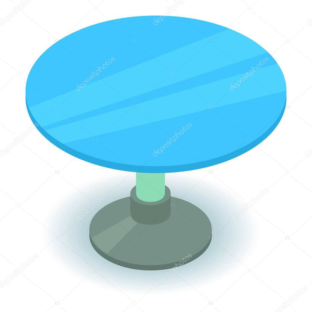 Round table icon, isometric 3d style