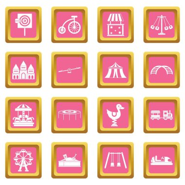 Eğlence Parkı simgeler pembe