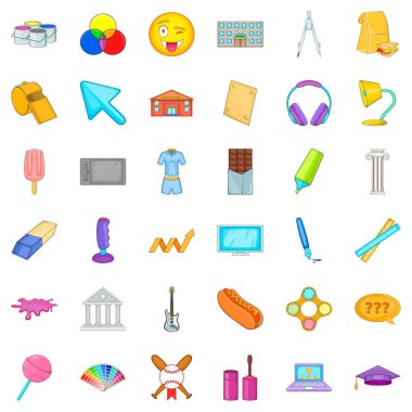 Cetvel Icons set, karikatür tarzı