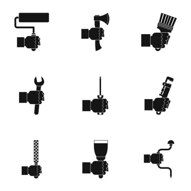 El aracı simge seti, basit tarzı