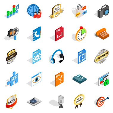 Merhaba-Fi Icons set, izometrik stili