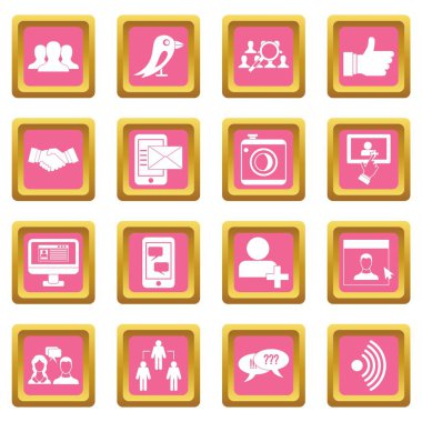 Sosyal ağ simgeleri pembe