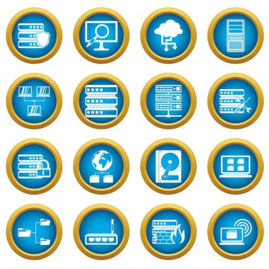 Büyük veri simgeleri mavi daire kümesi