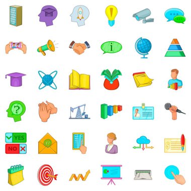 Kongre Icons set, karikatür tarzı