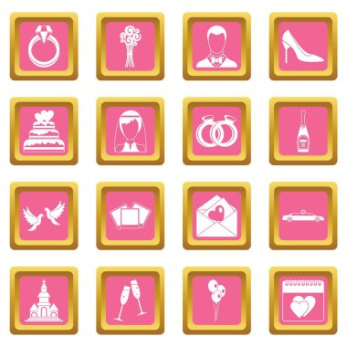 Düğün simgeler pembe