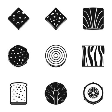 Sebze simge seti, basit tarzı dilim