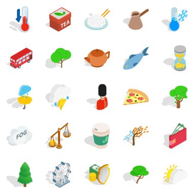 İngiltere'de Icons set, izometrik tarzı