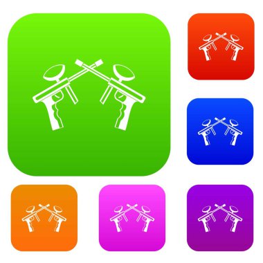 Paintball tabancaları koleksiyonu ayarla