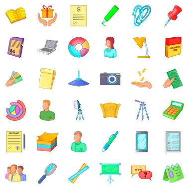 Çalışma alanı simgeler kümesi, karikatür tarzı