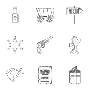 Kovboy simge seti, anahat stili