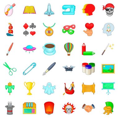 Fırça Icons set, karikatür tarzı