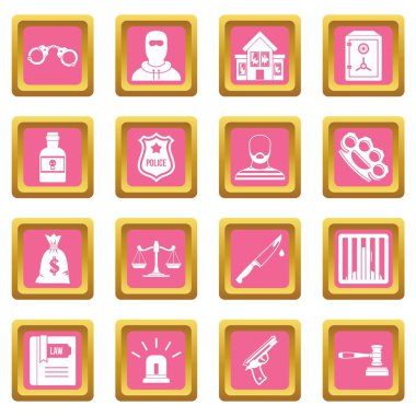 Suç ve ceza simgeler pembe
