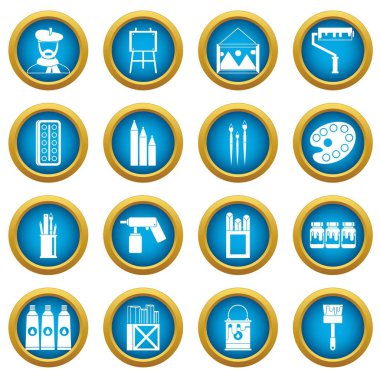 Resim simgeleri mavi daire seti