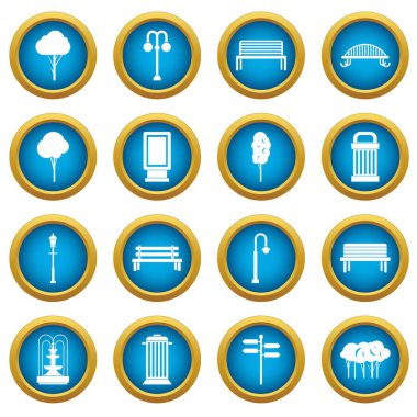 Park simgeleri mavi daire seti