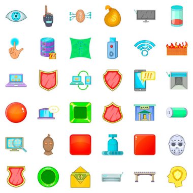 Suç Icons set, karikatür tarzı