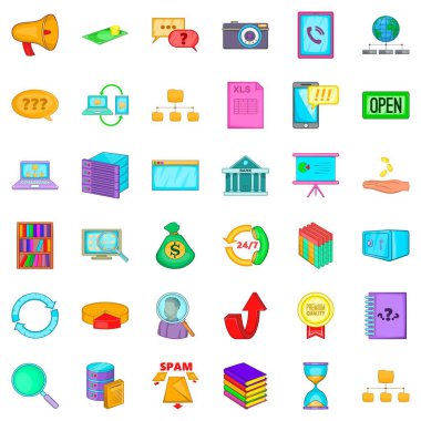 Sunucu Icons set, karikatür tarzı