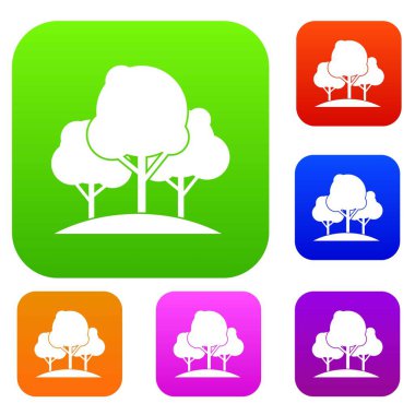 Orman ağaçları koleksiyonu ayarla