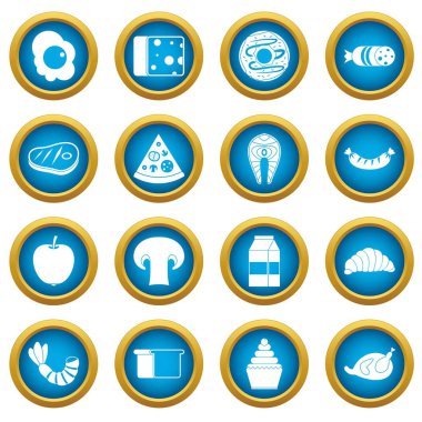 Mama simgeleri mavi daire seti