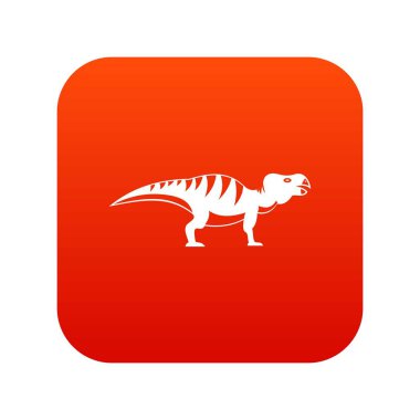 Hadrosaurid dinozor simgesi dijital kırmızı