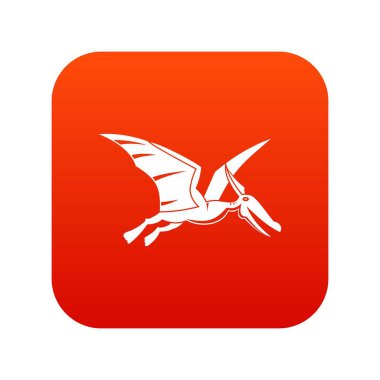 Pterosarus dinozor simgesi dijital kırmızı