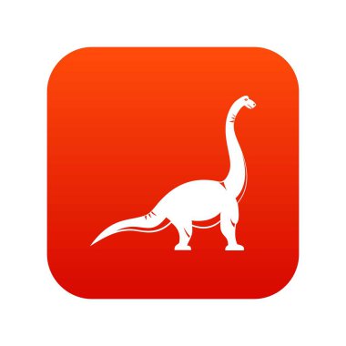 Brachiosaurus dinozor simgesi dijital kırmızı