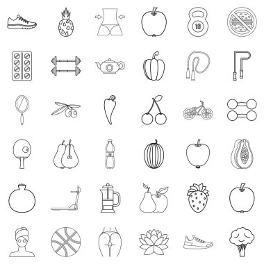 Azlık Icons set, anahat stili