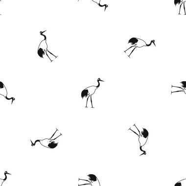 Leylek desen sorunsuz siyah