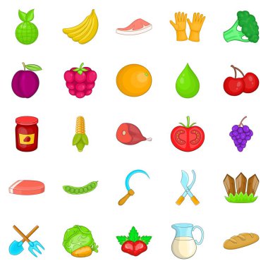 Plantation Icons set, karikatür tarzı