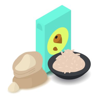 Somun un simgesi, karikatür izometrik 3d tarzı