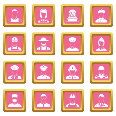 Meslekler simgeler pembe