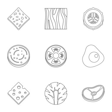 Dilim ürün simge seti, anahat stili
