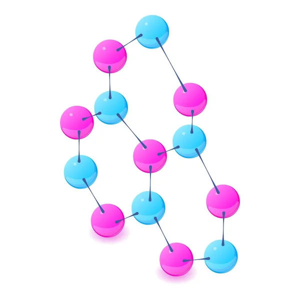 Kwaliteit molecuul pictogram, isometrische 3D-stijl — Stockvector
