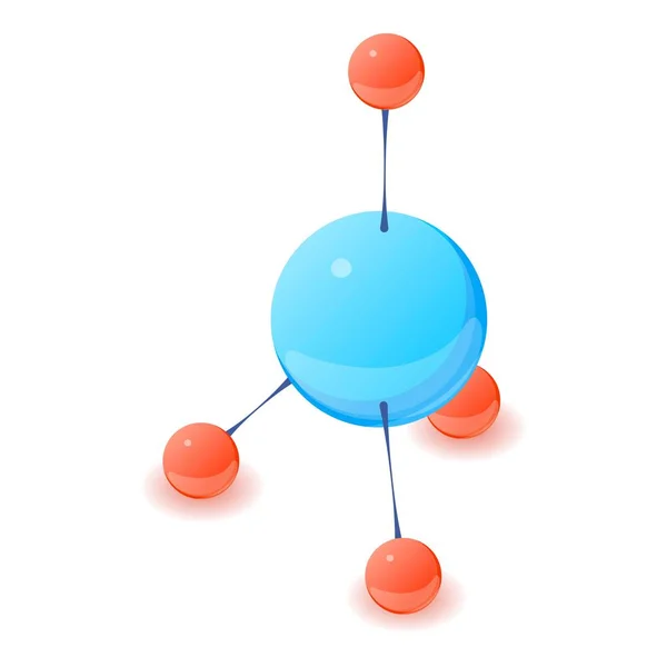 Icono de molécula poliatómica, estilo isométrico 3d — Archivo Imágenes Vectoriales