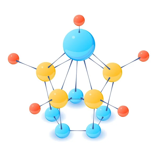 Icono de molécula única, estilo isométrico 3d — Vector de stock