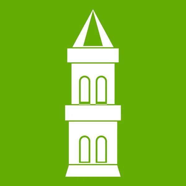 Castle tower icon green — Stock Vector