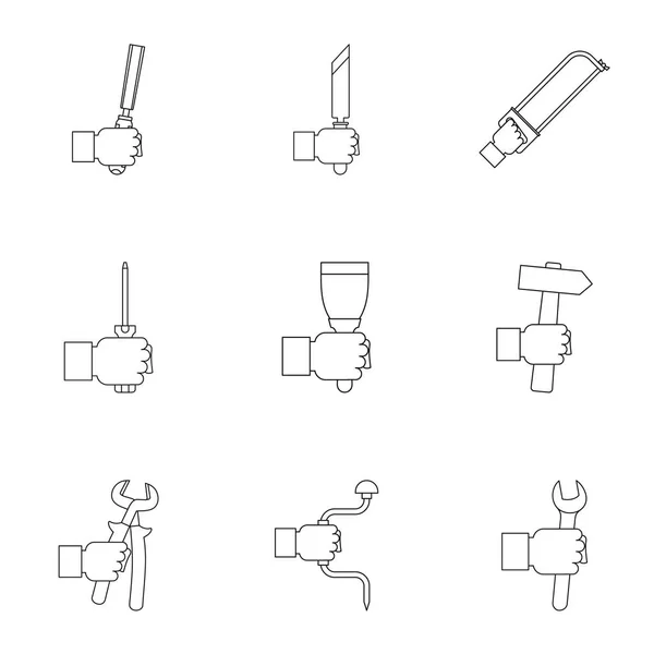 手动工具图标集, 轮廓样式 — 图库矢量图片