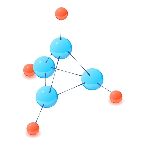 Multicolor molecuul pictogram, isometrische 3D-stijl — Stockvector