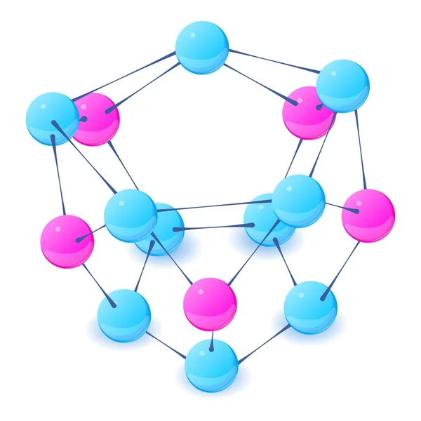 Icono de molécula limpia, estilo isométrico 3d — Vector de stock