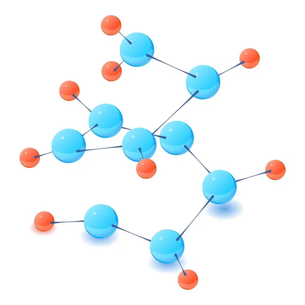 Neutrale molecuul pictogram, isometrische 3D-stijl — Stockvector