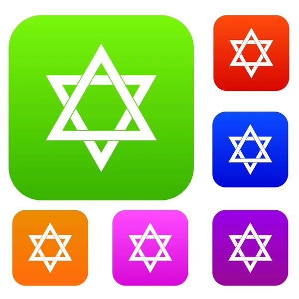 Star of David set collection — Stock Vector