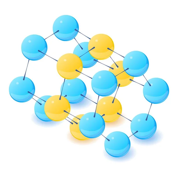Radicale molecuul pictogram, isometrische 3D-stijl — Stockvector